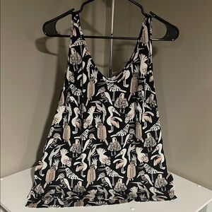Black Patterned Women's Top